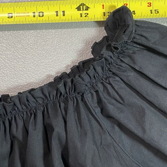 Spoon Jeans Blouse Corset Tie Peplum Elastic Boat Neck Womens 2X Black - Picture 6 of 12